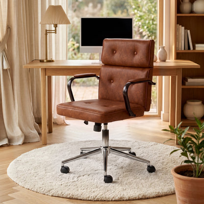 Swivel & Height Adjustable Office Chair with High Back