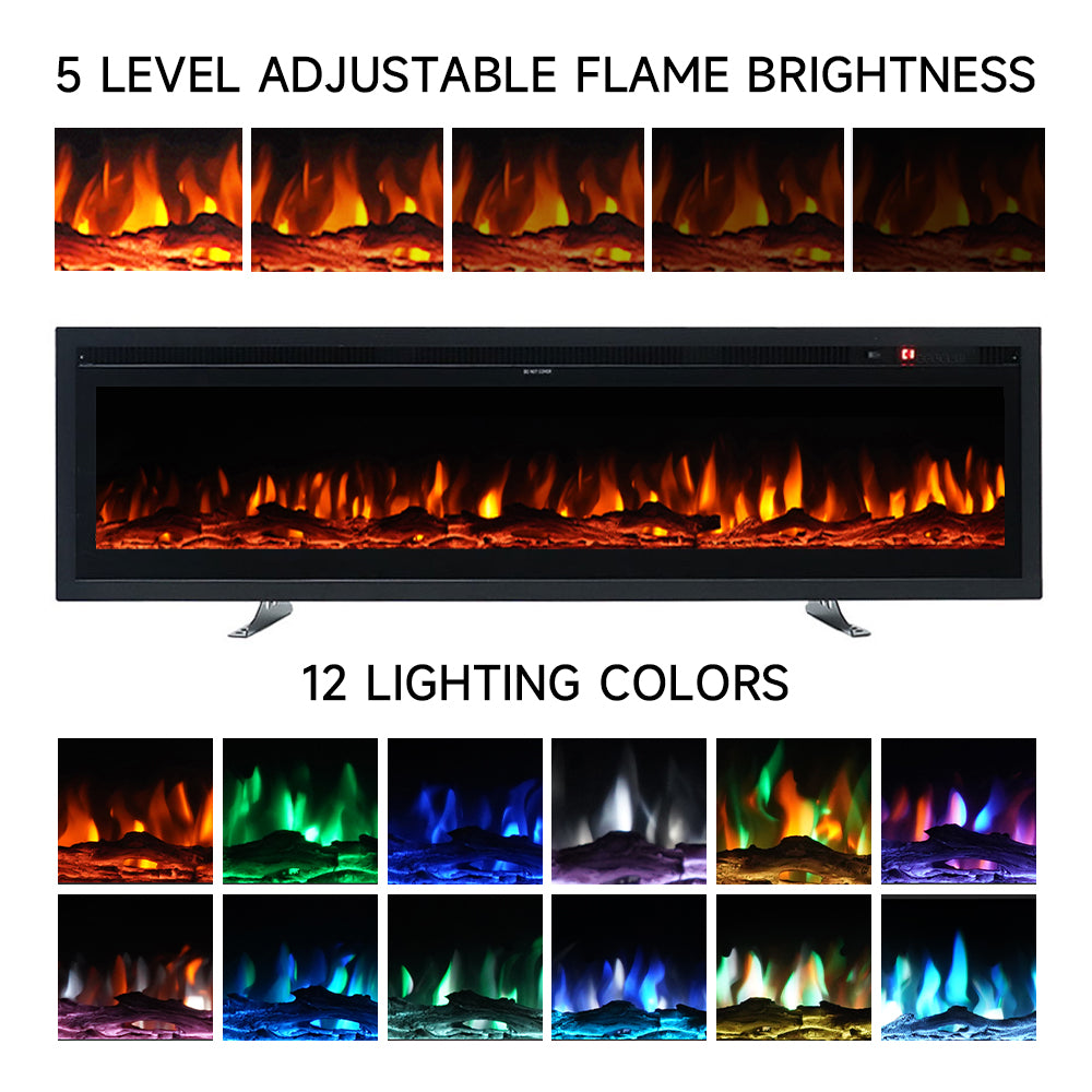 40 Inch Electric Fireplace with Remote 12 Flame Colours 1500W