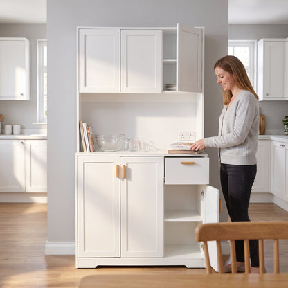 Tall Sideboard Storage Cabinet with LED Lights