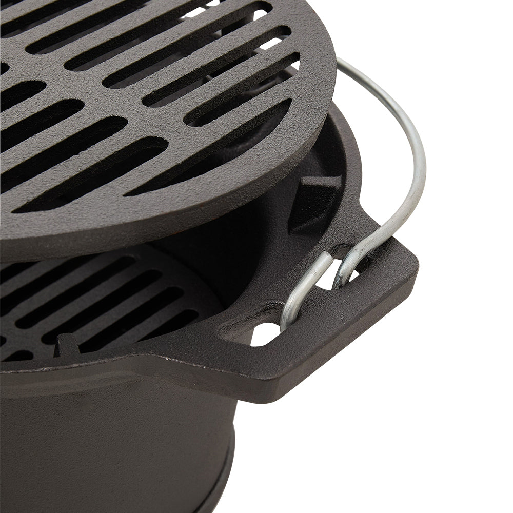 Cast Iron Charcoal Grill with Handle