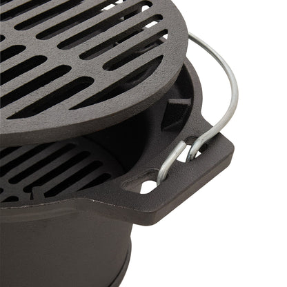 Cast Iron Charcoal Grill with Handle
