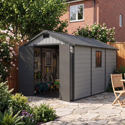 8X12FT Outdoor Aluminum & PP Storage Shed