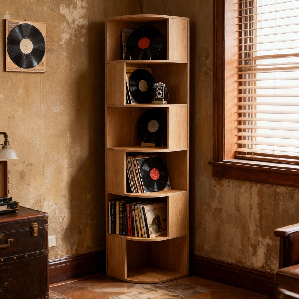 6-Tier Wooden Corner Storage Shelf