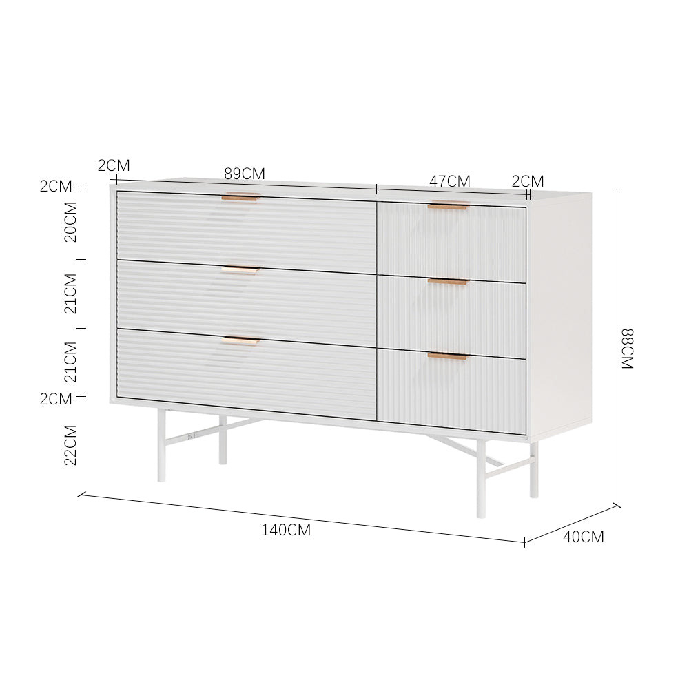 6-Tier Bedroom Striped Storage Cabinet,