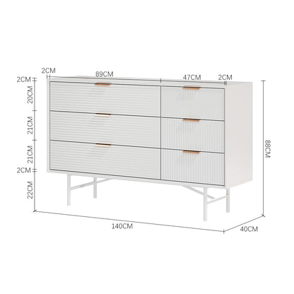 6-Tier Bedroom Striped Storage Cabinet,