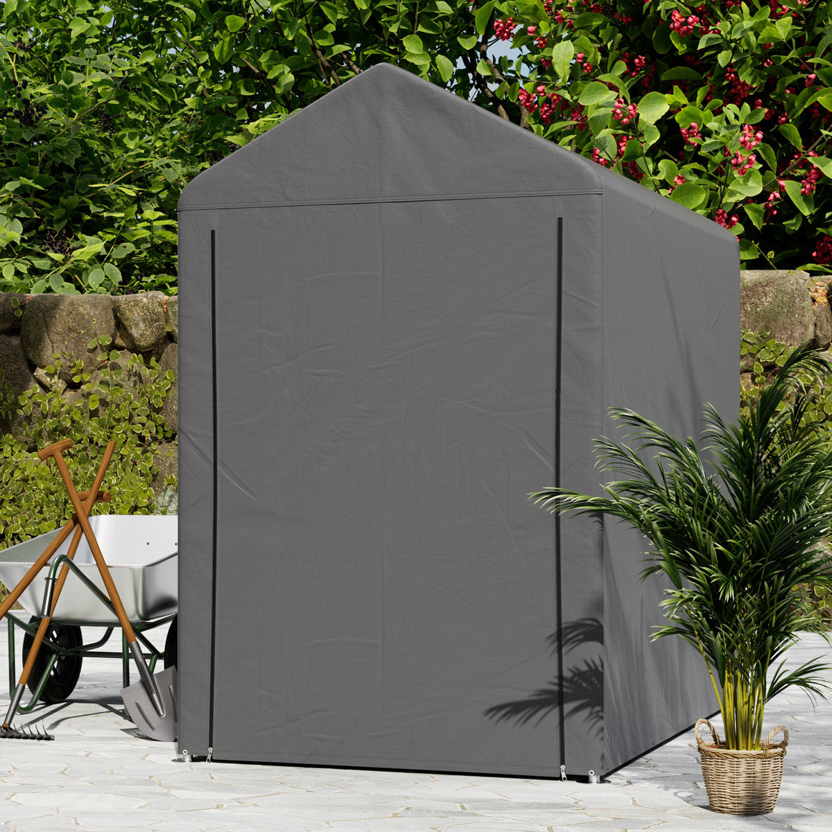3 x 5 ft Portable Garden Storage Shelter with Roll-Up Door
