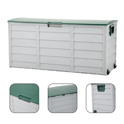 290L Outdoor Storage Deck Box with Wheels