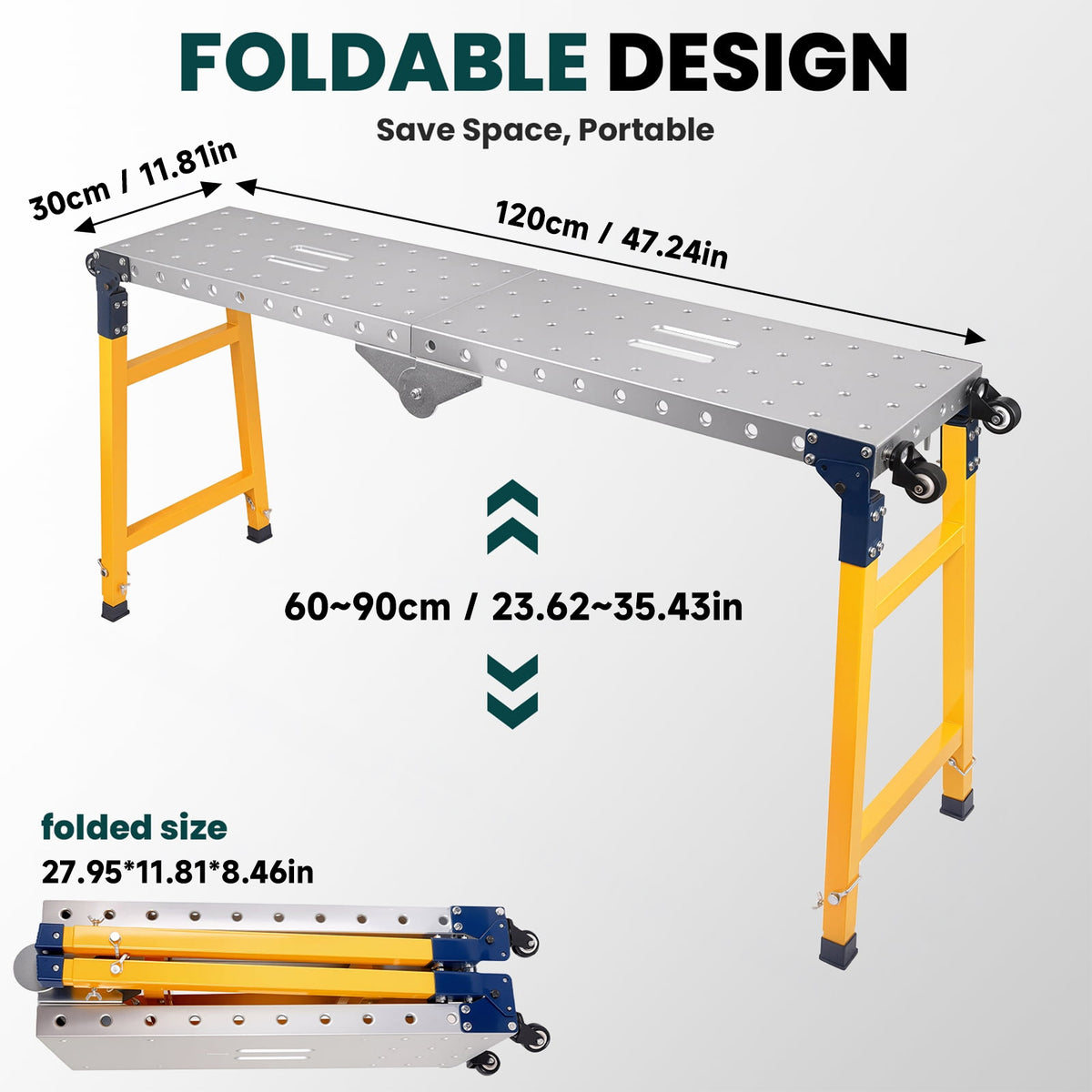 Foldable Workbench On Wheels