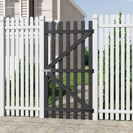 90x180cm Garden Wood Fence Gate with Latch