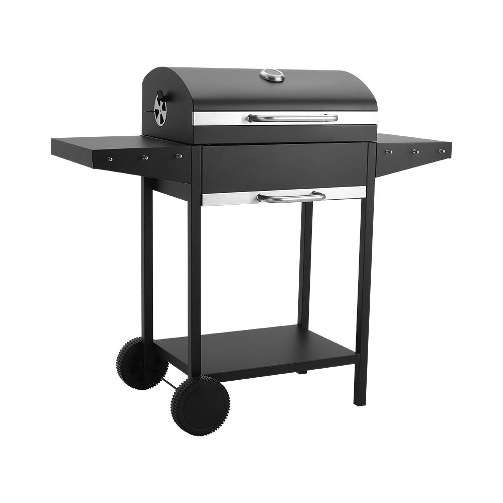 Black Steel Outdoor Garden Charcoal Grill