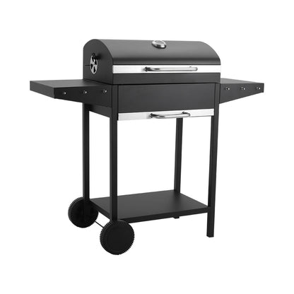 Black Steel Outdoor Garden Charcoal Grill
