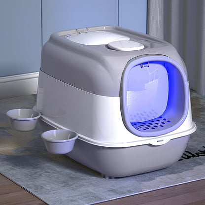 Large Enclosed Cat Litter Box with UV Sterilizer Lamp