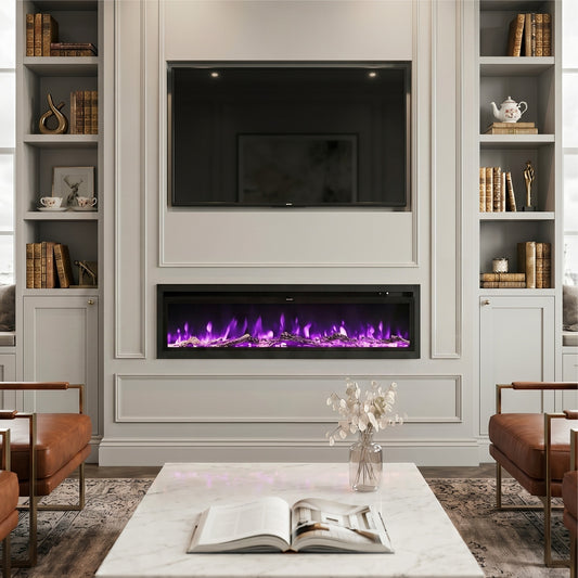 70/80 Inch 3-in-1 Electric Fire with 12 Flame Colours & Remote Control