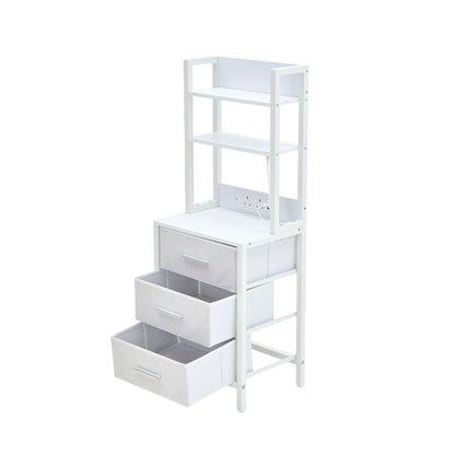 3-Drawer Nightstand with Charging Station & RGB Light Strip