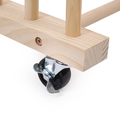 7 Slots Wooden Canvas Art Storage Rack with Castors