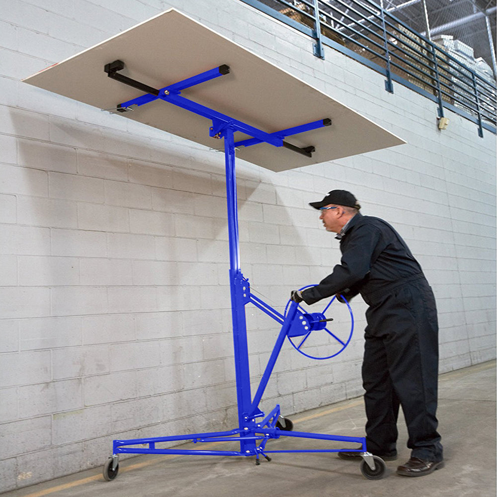 11 Ft Plasterboard Lifter with Rolling Casters Panel Hoist