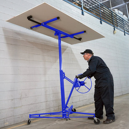 11 Ft Plasterboard Lifter with Rolling Casters Panel Hoist