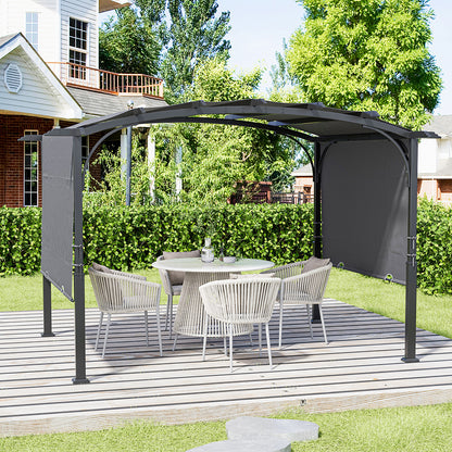 Retractable Arc-Shaped Steel Pergola