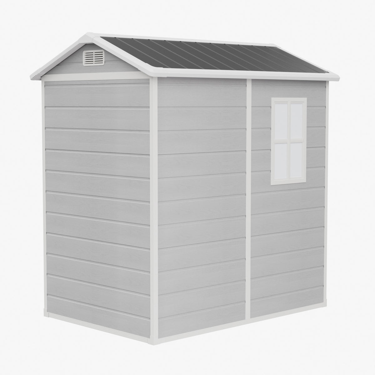 4 x 6 ft Plastic Garden Storage Shed with Apex Roof & Lockable Door