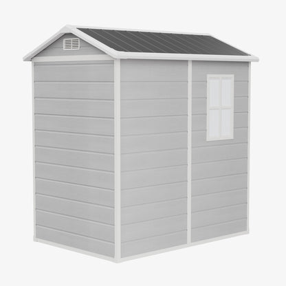 4 x 6 ft Plastic Garden Storage Shed with Apex Roof & Lockable Door