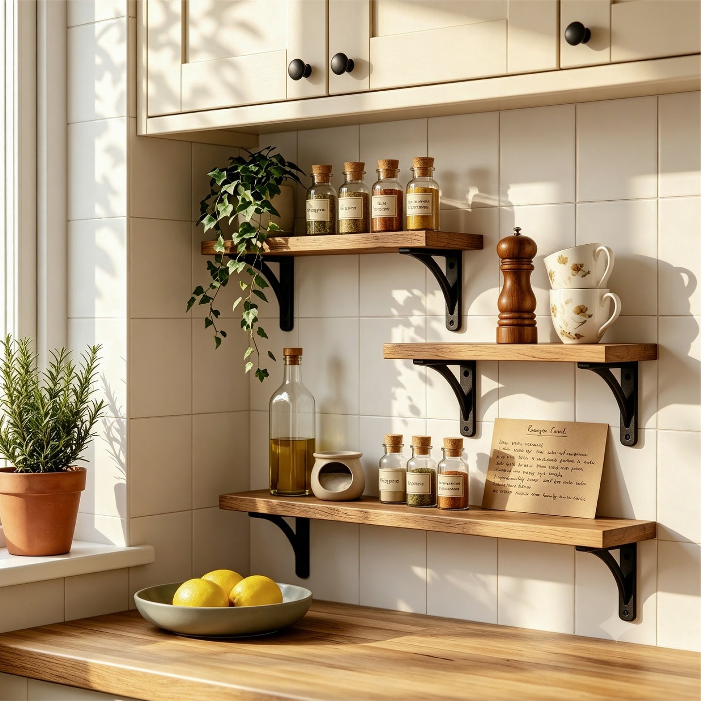 3Pcs Rustic Metal Wood Floating Shelf Brackets