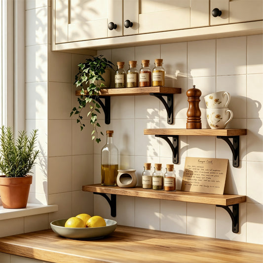 3Pcs Rustic Metal Wood Floating Shelf Brackets