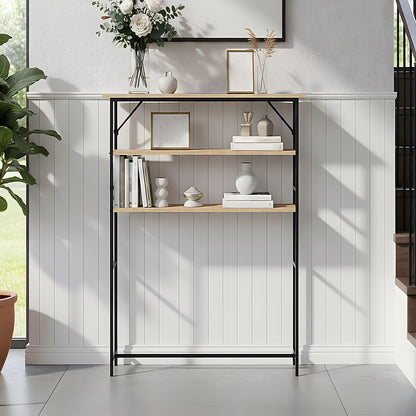 3-Tier Wood-Grain Narrow Console Table