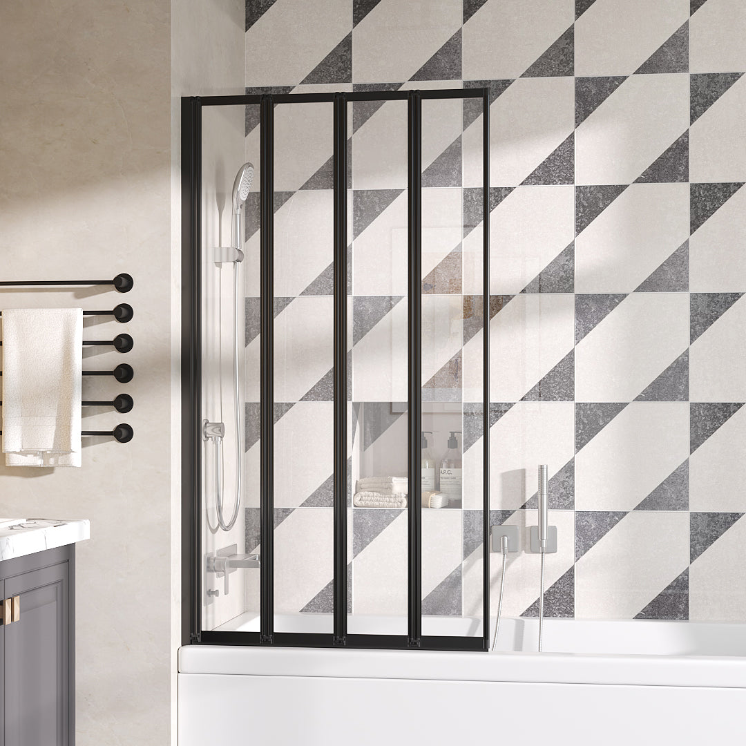 4 Panel Folding Over Bath Shower Screen
