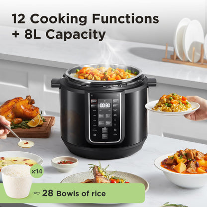 1200W Multifunctional Household Pressure Cooker 7.6L Stainless Steel Inner Pot