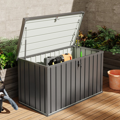 400L Metal Outdoor Storage Box with Lockable Lid
