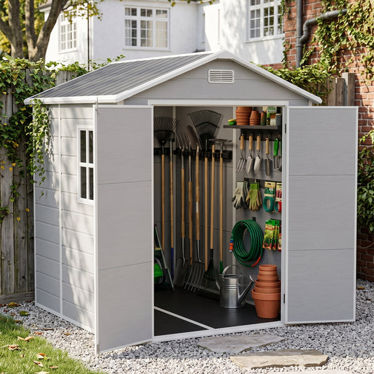 6x8 FT Outdoor Garden Plastic Storage Shed