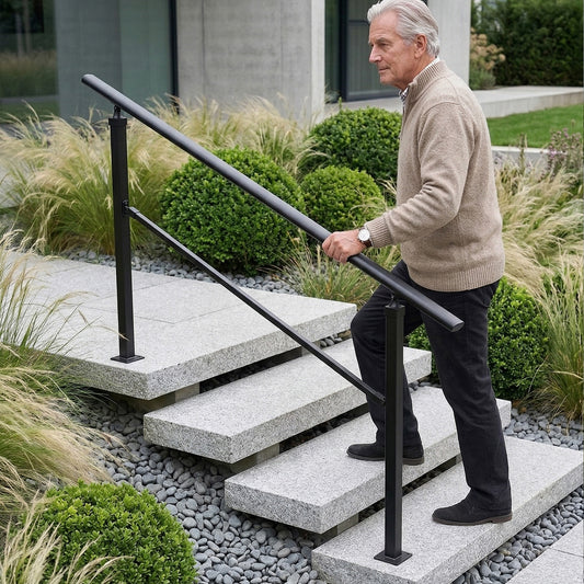 Outdoor Carbon Steel Step Handrail Railing Kit