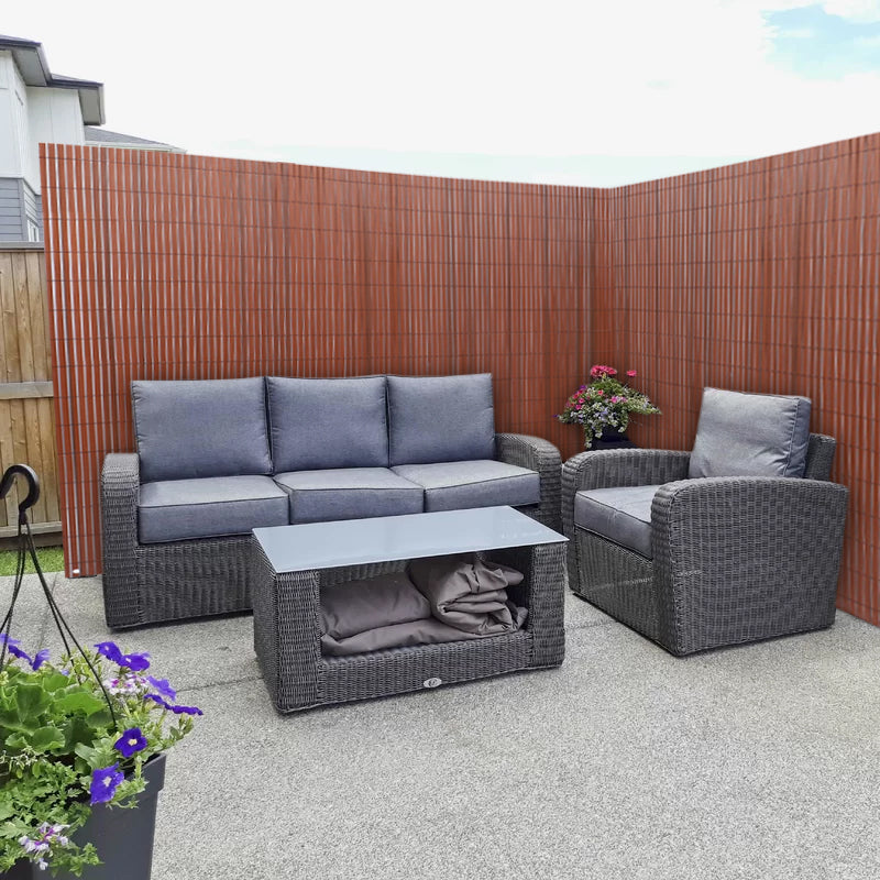 Brown Privacy Fence PVC Bamboo Outdoor Garden Balcony Screen