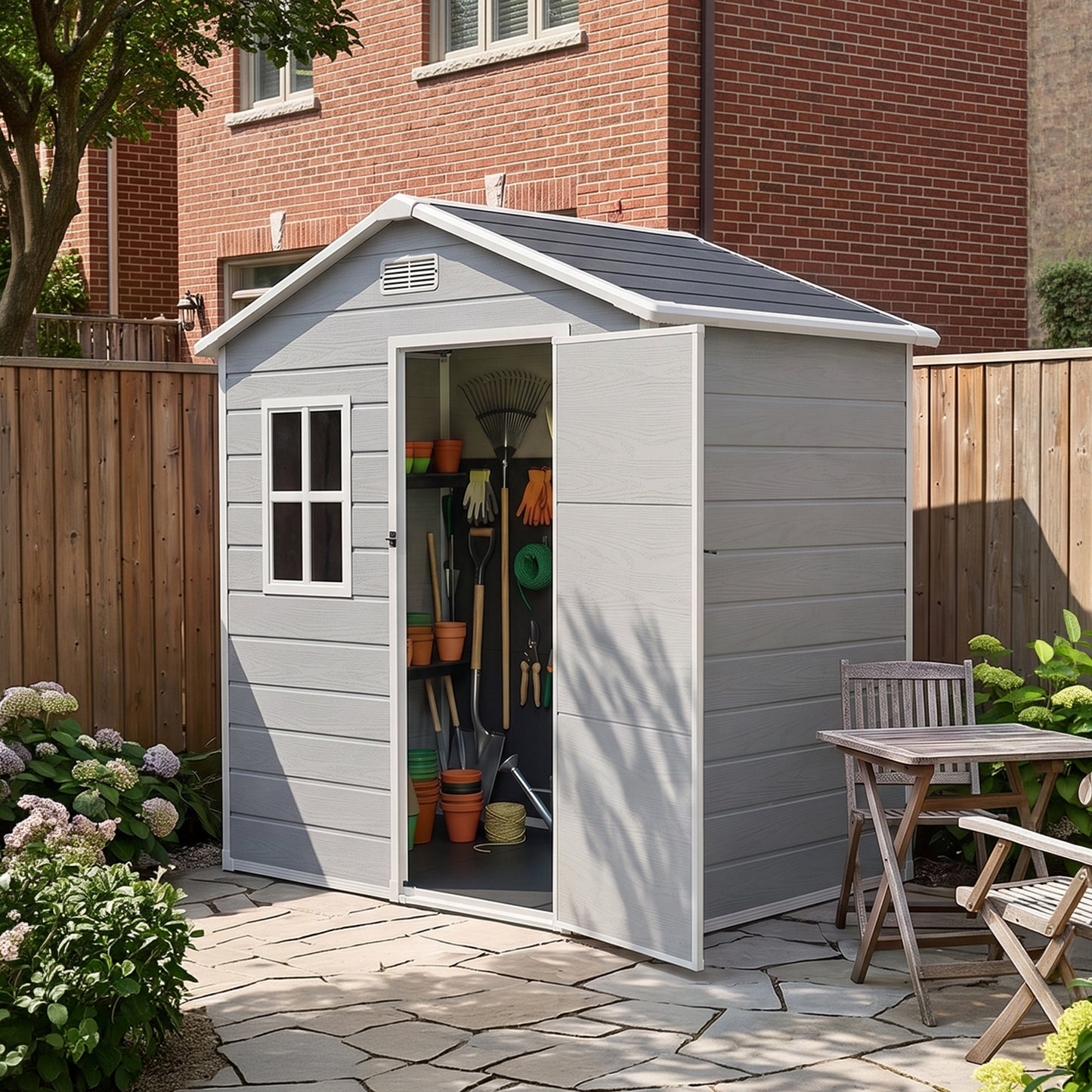 6x4FT Outdoor Plastic Storage Shed