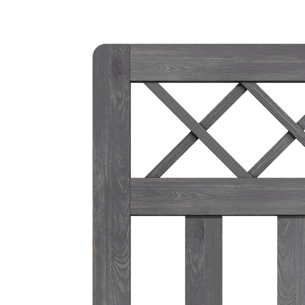 2.5 x 4 ft Outdoor Cross Top Wooden Garden Gate Pedestrian Fence Yard Door