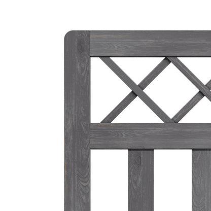 2.5 x 4 ft Outdoor Cross Top Wooden Garden Gate Pedestrian Fence Yard Door