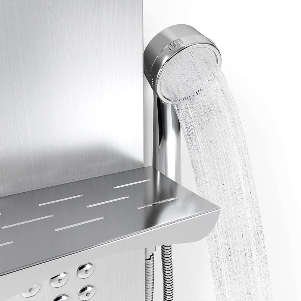 Wall Mount Stainless Steel Shower Panel Tower System with Shelf