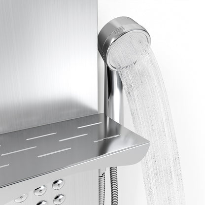 Wall Mount Stainless Steel Shower Panel Tower System with Shelf
