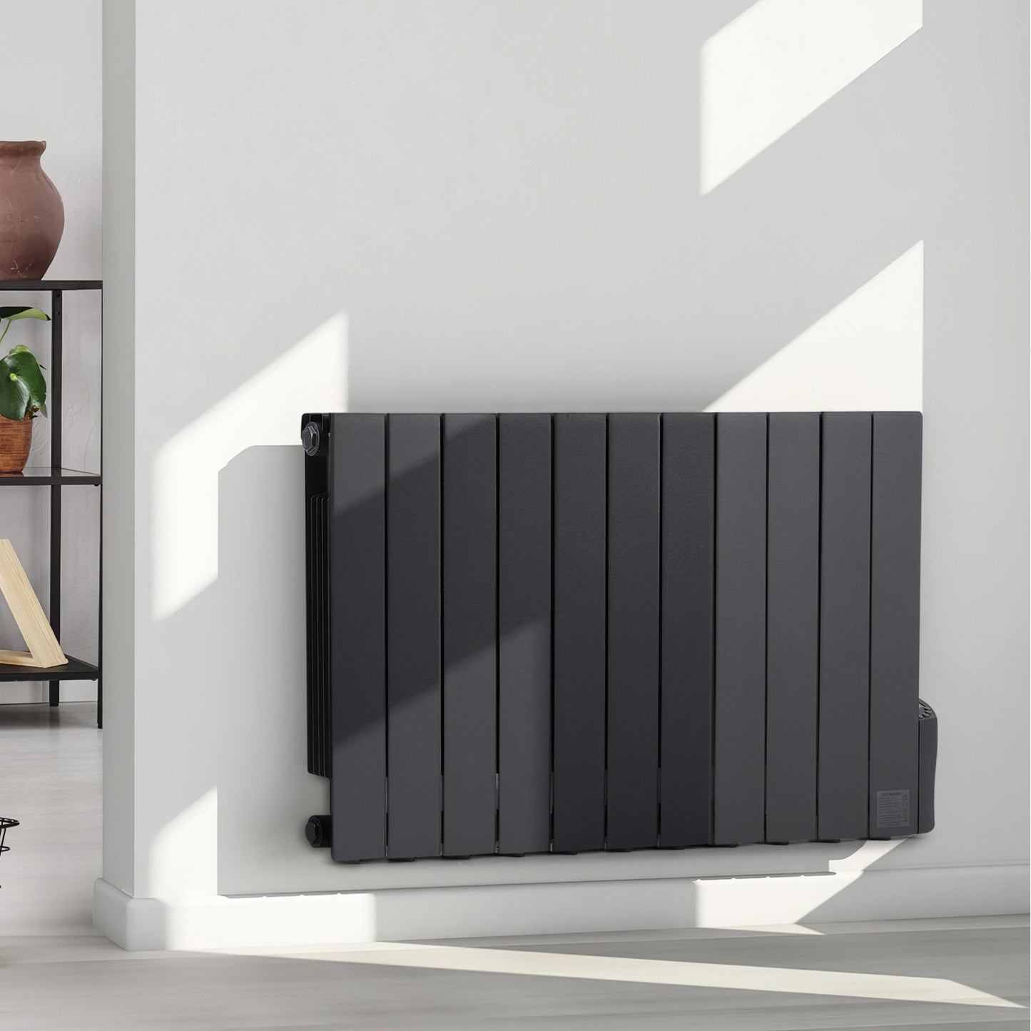 Black 900W Electric Oil Filled Radiator Space Heater with LED Screen
