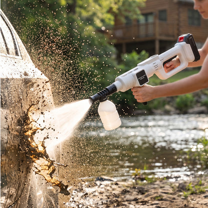 21V Cordless Handheld Pressure Washer Cleaner with 2 Batteries