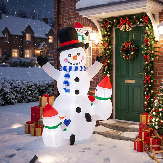 2.1m Christmas Inflatable Snowman Family with LED Lights