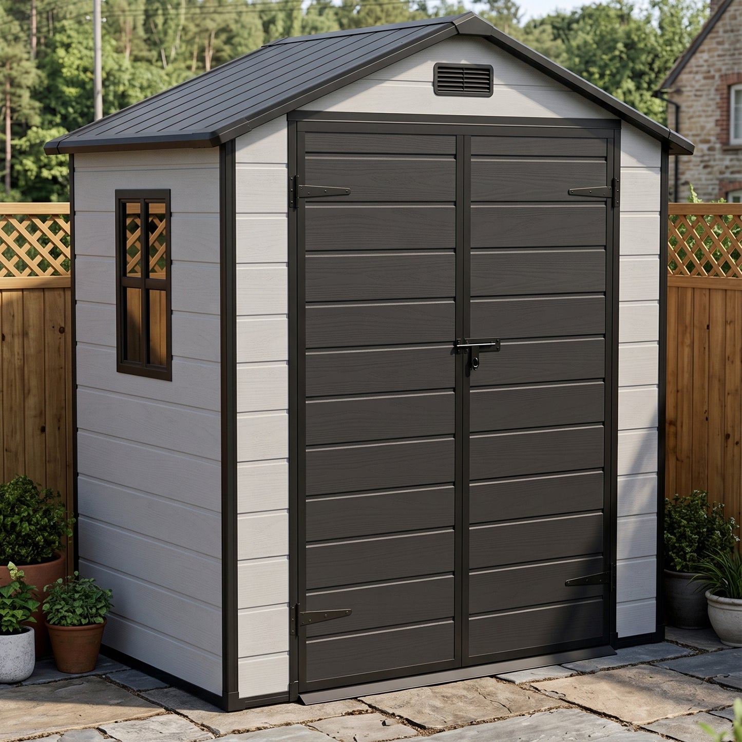 6 x 4 FT Garden Plastic Storage Shed