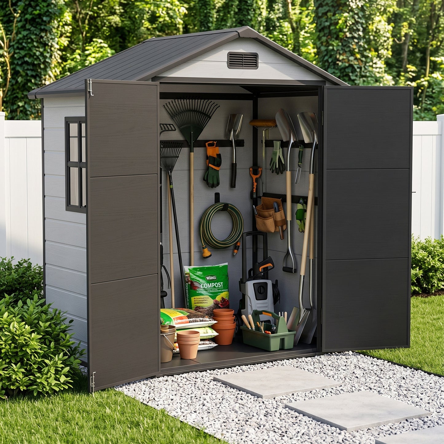 6 x 4 FT Garden Plastic Storage Shed