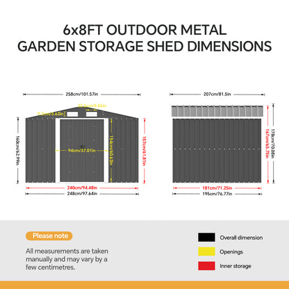 Steel Garden Storage Shed with Apex Roof
