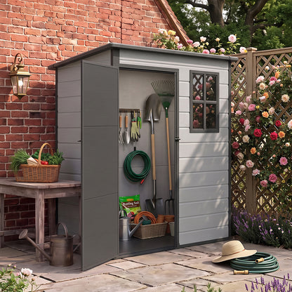 5x3FT Plastic Garden Storage Shed with Lockable Door