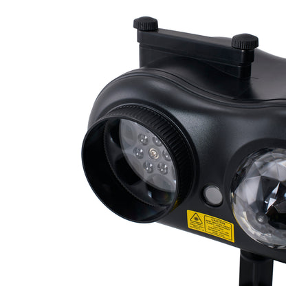16W 10-LED Projector Light with Laser Star Effect & 10 Interchangeable Festive Slides