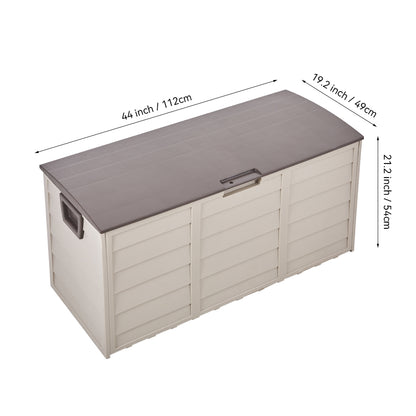 290L Outdoor Storage Deck Box with Wheels