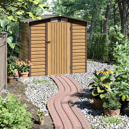 Outdoor Galvanized Steel Tawny Storage Shed