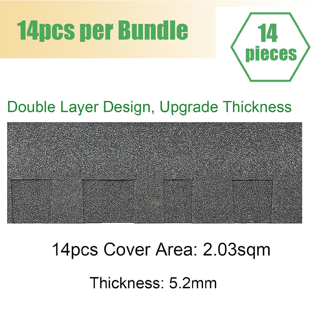 14Pcs Laminated Asphalt Shingle Roofing