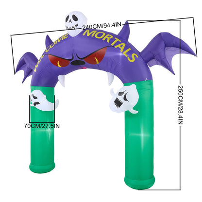 8.2FT Halloween Inflatable Devil Archway Decoration with Built-in Lights